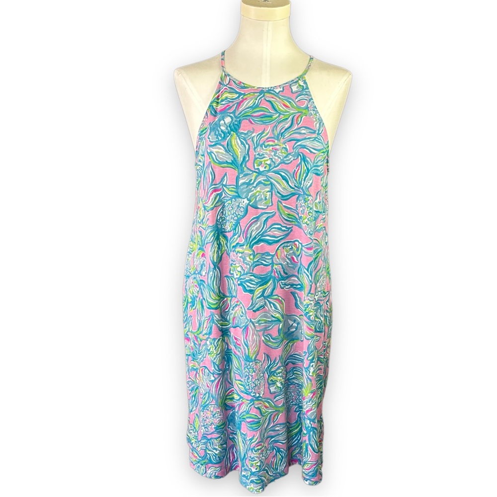 Lilly Pulitzer Margot Swing Dress Pelican Pink Off The Scales Size Small - Picture 2 of 12